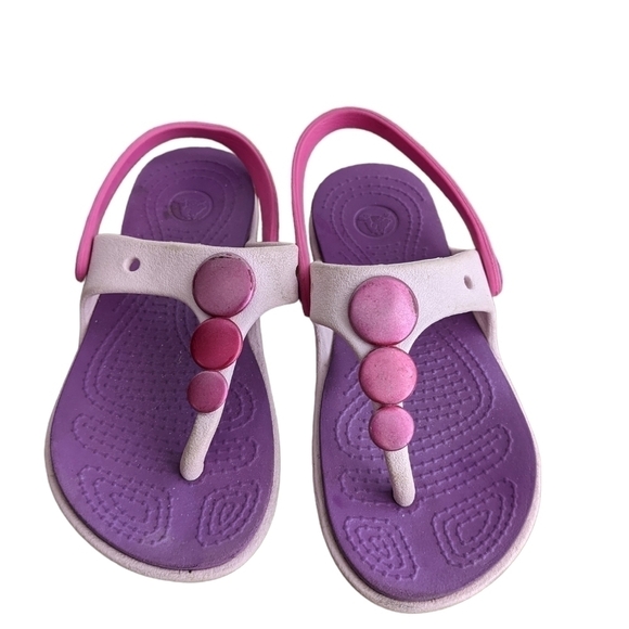 Crocs Fredericka Sandals purple pink size 10 11 s4 - Picture 1 of 7